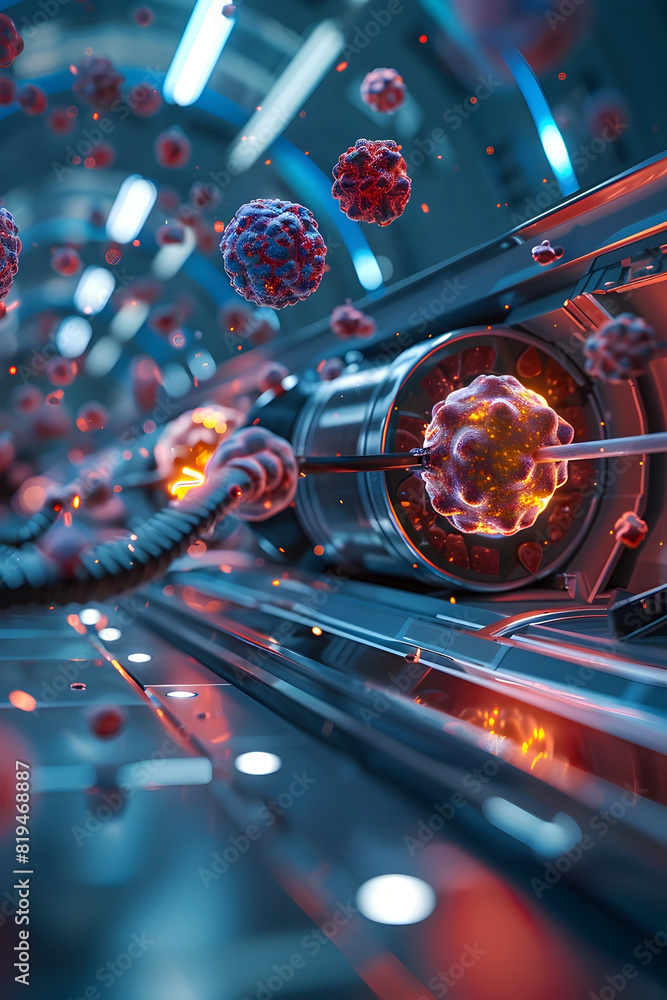 Sticker Targeted Radiation Therapy for Cancerous Lesions:A Cinematic 3D Render with Detail and Precision