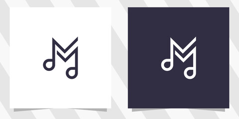 letter m with note music logo design © euforia