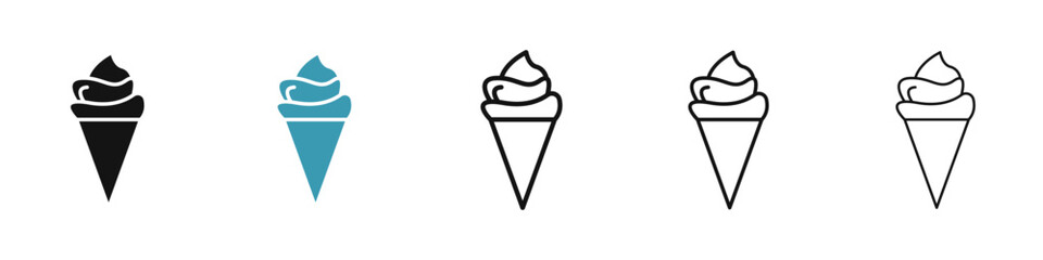 Ice cream icon set. ice cream cone vector icon for UI designs.