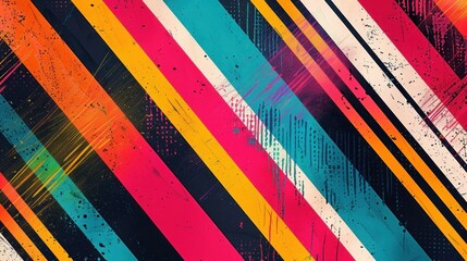 A colorful striped background with a splash of color