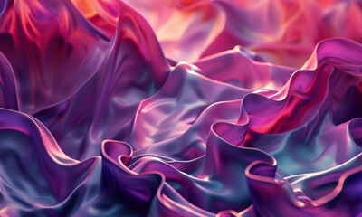 Obraz premium 3d render, abstract futuristic neon background with glowing ascending lines. Fantastic wallpaper