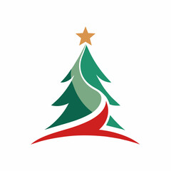 Christmas trees. Colorful vector illustration 