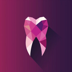 Geometric heart on purple background