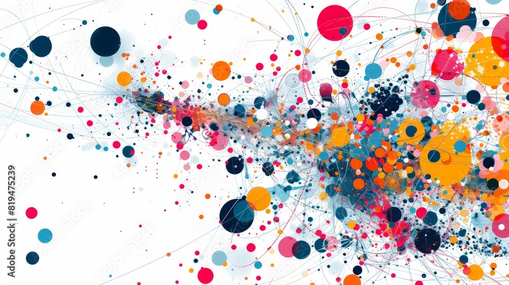Poster minimalist artwork illustrating the management of data platforms for efficiency.