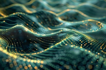 Futuristic Digital Binary Data Landscape