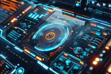 Futuristic Digital Dashboard Interface