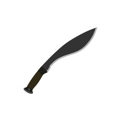 Kukri Gurkha Sword flat design vector illustration isolated on white background, Kukri machete knife. Army Survival Combat Nepal Gurkha Blade Vector