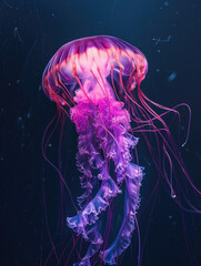 In a genre blend, epic creativity meets science Pink punk jellyfish, visually stunning