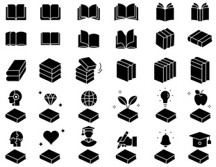 Simple basic book icon collection