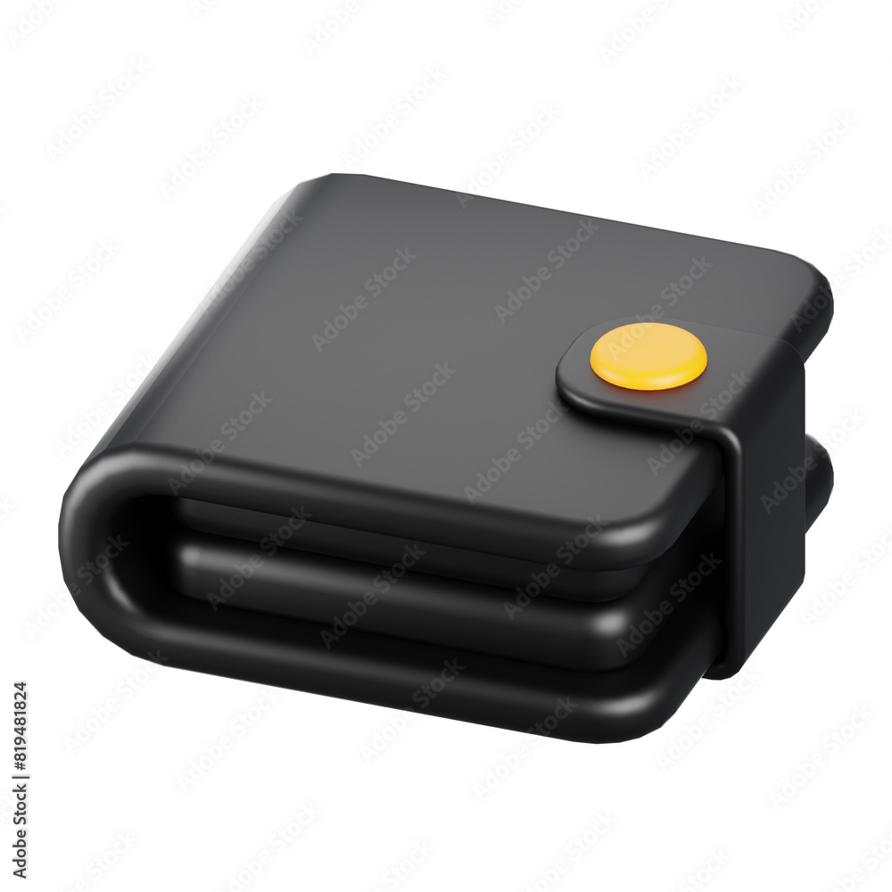 Aufkleber 3d rendering wallet icon with cartoon style. 3d business icon concept