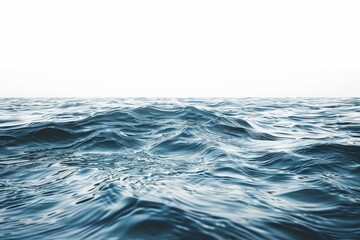 Realistic photograph of a complete Oceans,solid stark white background, focused lighting