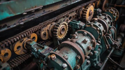 Rotary gears on a diesel engine. Periodic maintenance is able to maintain a longer engine life