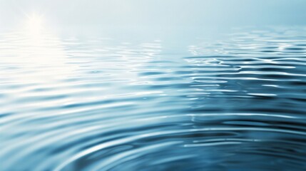 Light blue water ripples create an abstract, soft background texture with light and shadow, evoking a summer, refreshing, clean, fresh, cool, relaxing, peaceful spa banner.