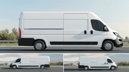 Design your own delivery service with this mockup of a white van. A blank wrap for you to customize with your business