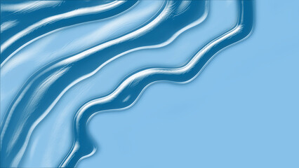 Blue abstract background with decoration of shining wavy lines and copy space. 3d render illustration.