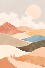 Captivating Pastel Desert Landscape with Gentle Rolling Dunes