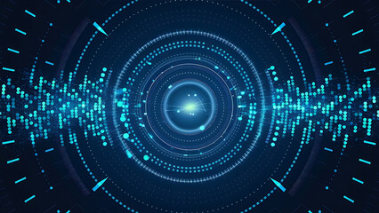 Fototapeta premium Structured database. Abstract digital wave particle. Digital music background. Sound vibrations. Futuristic dotted wave. Big data analytics. 3D illustration of nano particles in cyberspace