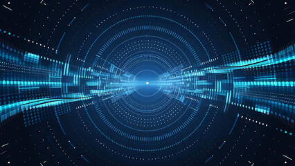 Obraz premium Structured database. Abstract digital wave particle. Digital music background. Sound vibrations. Futuristic dotted wave. Big data analytics. 3D illustration of nano particles in cyberspace