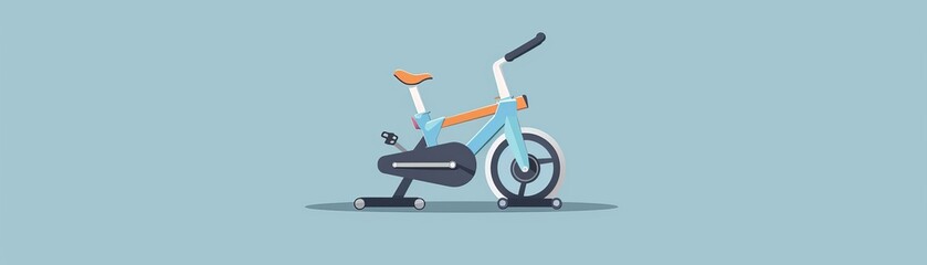 Stylish exercise bike flat design front view innovation theme animation Complementary Color Scheme