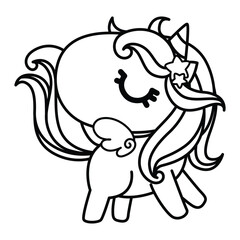 Black and white vector illustration for coloring book