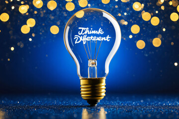 Creative light bulb Think different creative idea concept 