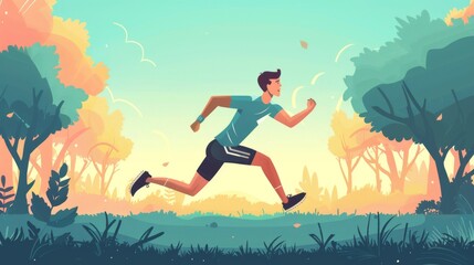 Track exercise progress flat design side view wellness theme cartoon drawing vivid