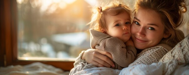 LGBTQ+ parents lovingly caring for their newborn in a cozy nursery, warm sunlight streaming through the window.