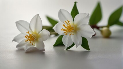 close up beauty jasmine flower white background