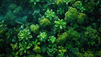 Obraz premium An image of a lush rainforest canopy, showcasing the rich biodiversity and ecological importance of rainforests, which need protection from deforestation and habitat loss..illustration