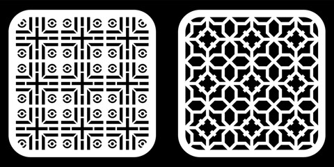 Geometric and simple pattern for background, decoration, panel, for cnc cutting