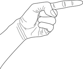 doodle pointing finger hands with different gesture, hand drawn, outline vector