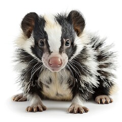 realistic skunk white background