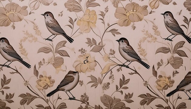 Papel tapiz de flores y aves (7)