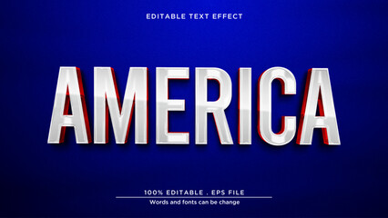 Editable text effect america, independence text style