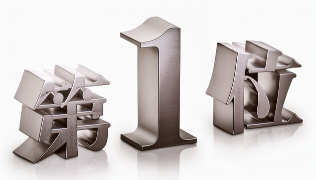 第1位の3D文字　シルバー