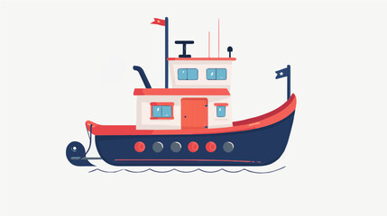 Obraz premium small blue old fishing boat on water generative ai 