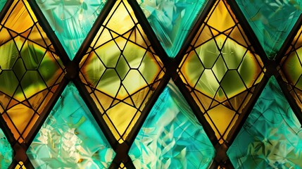 vintage diamond shaped stained glass window