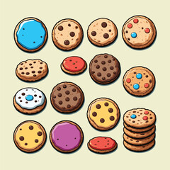 Fototapeta premium Hand drawn cartoon biscuit illustration design