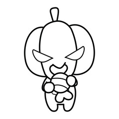 Pumpkin. halloween pumpkin monster. Holidays cartoon character design of coloring books. illustration, Vector