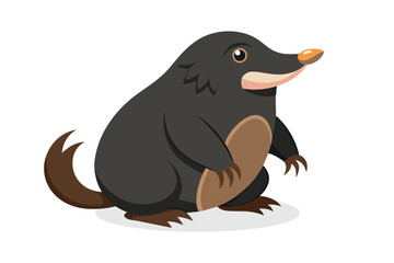 Mole animal flat vector illustration on white background