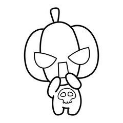 Pumpkin. halloween pumpkin monster. Holidays cartoon character design of coloring books. illustration, Vector