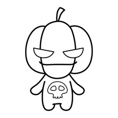 Pumpkin. halloween pumpkin monster. Holidays cartoon character design of coloring books. illustration, Vector