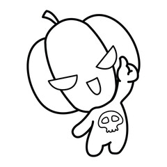 Pumpkin. halloween pumpkin monster. Holidays cartoon character design of coloring books. illustration, Vector