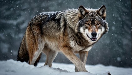 wolf in snow