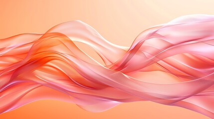 Abstract flowing waves of vibrant pink and orange on a gradient background. Dynamic and vibrant digital art suitable for diverse applications.