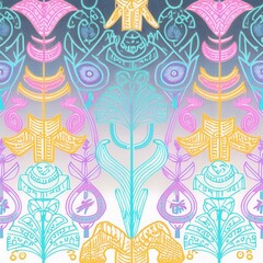 seamless floral pattern with flowers and leaves