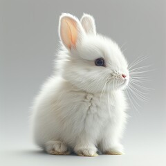 White background  white rabbit