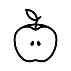 apple fruit line icon vector design template