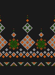 fabric pixels flowers pattern