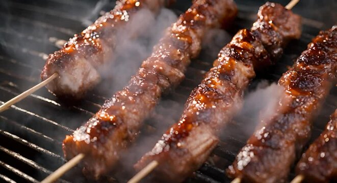 Indonesian Pork Satay with a Creamy Peanut Dressing